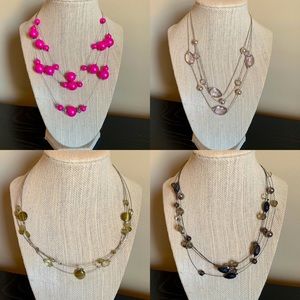 Bundle of (4) floating beads, multi-strand fashion Necklaces. Choker sty…